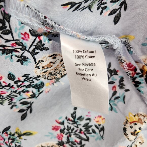 Vera Bradley Blue Hedgehog Pajama Shorts Set Women's XL Short Sleeve Button Up - Picture 6 of 14
